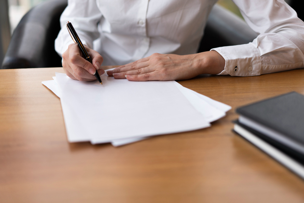 Documentos e certidões empresariais sobre a mesa, etapa de habilitação em licitação